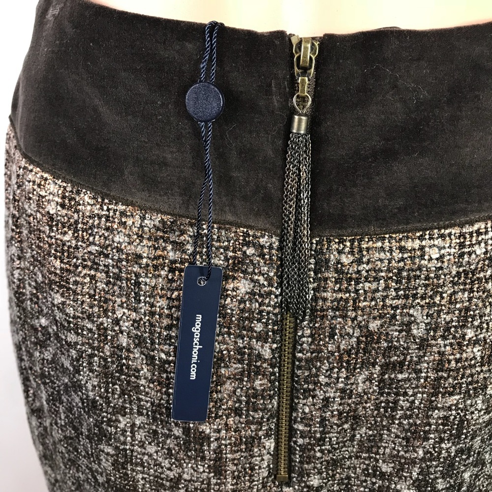 Magaschoni Brown Sequin Skirt Size 10 Brand New - Picture 4 of 7